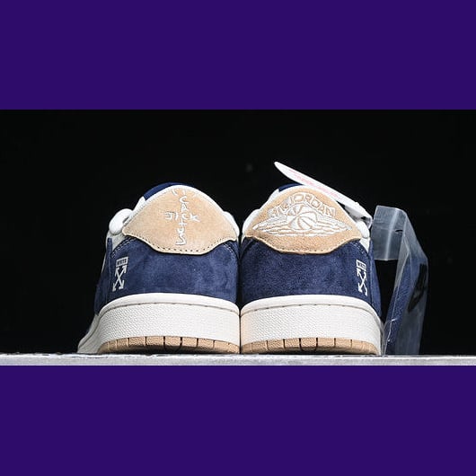 Jordan 1 Low Design-Inspired - "Travis Scott Off-White Navy Suede" - TS-OWNAVY - Sole Revival and Redemption LLC