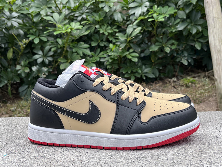 Air Jordan 1 Low – Design-Inspired "Black Gold Pizza" Custom Tribute Build AJ1L-PIZZA-002