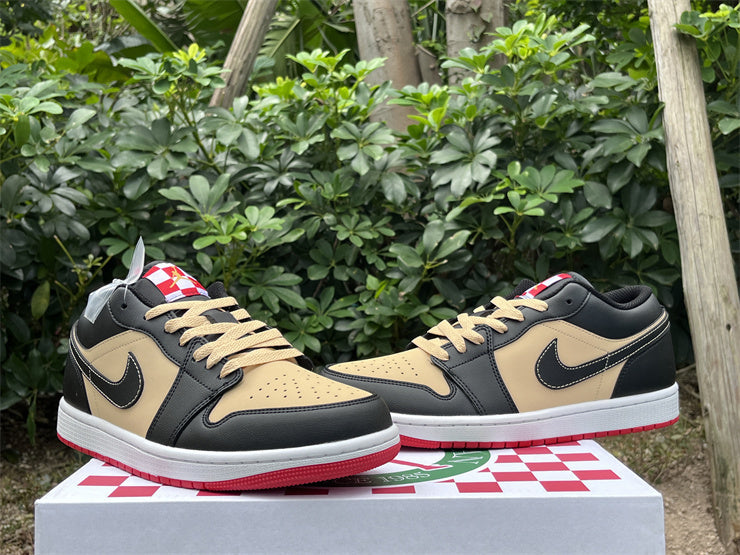 Air Jordan 1 Low – Design-Inspired "Black Gold Pizza" Custom Tribute Build AJ1L-PIZZA-002