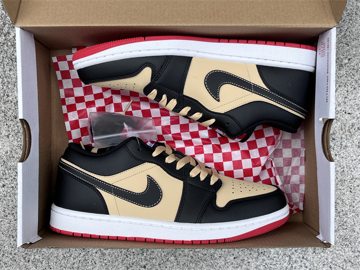 Air Jordan 1 Low – Design-Inspired "Black Gold Pizza" Custom Tribute Build AJ1L-PIZZA-002