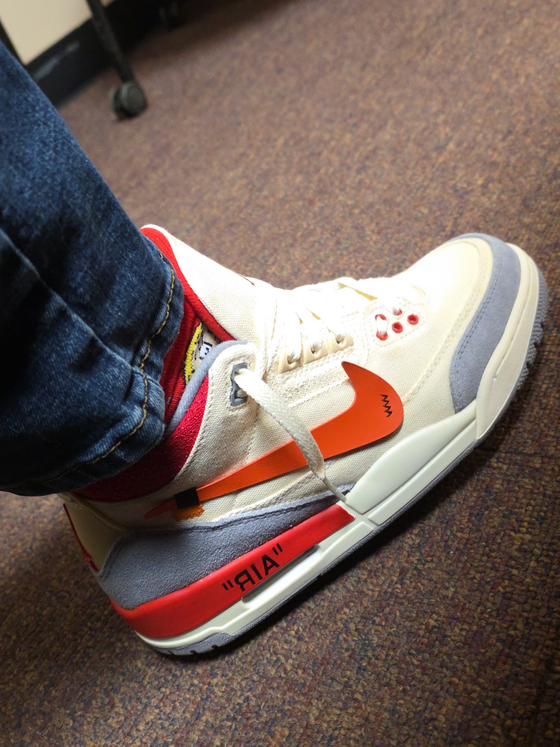 Jordan 3 “Off‑White Inspired” — Premium Fantasy Collab — US 10.5 — New With Box