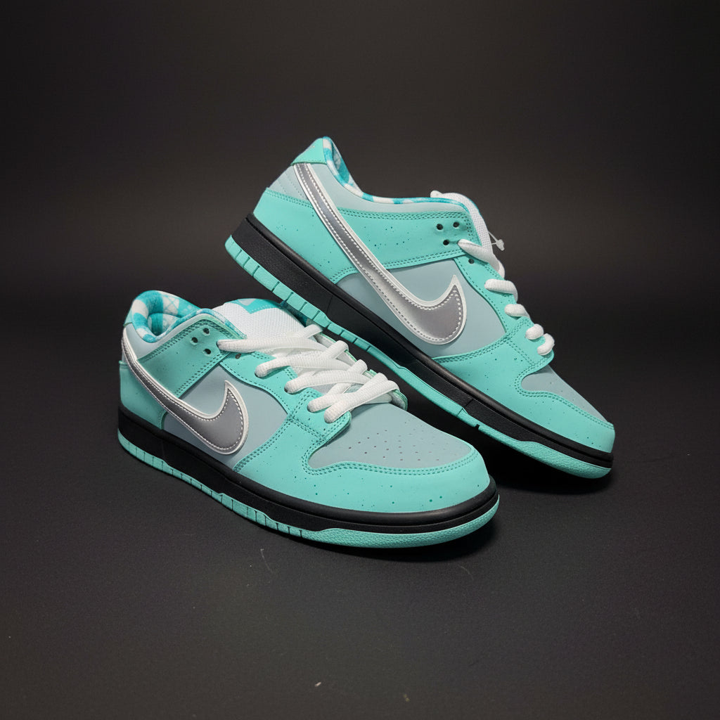 SBDNK‑006 — Nike SB Dunk Low “Diamond Lobster” — Aqua/Black/Silver — Design‑Inspired