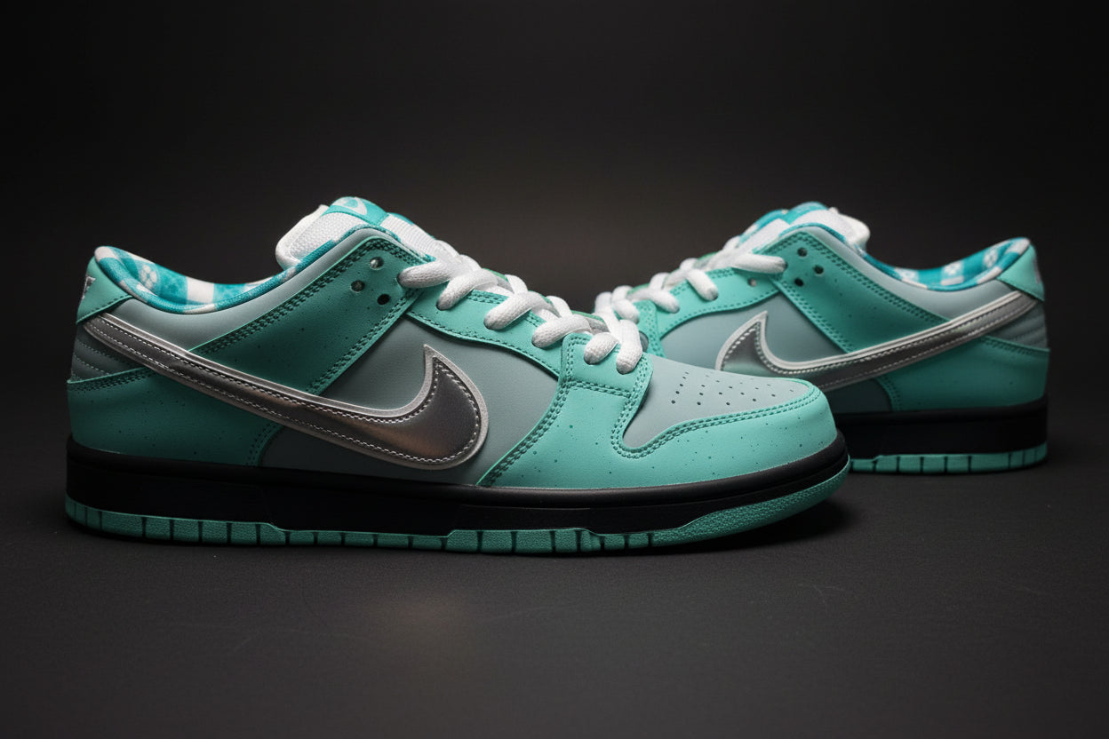 SBDNK‑006 — Nike SB Dunk Low “Diamond Lobster” — Aqua/Black/Silver — Design‑Inspired
