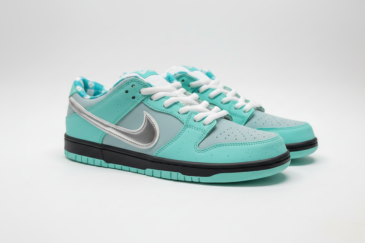 SBDNK‑006 — Nike SB Dunk Low “Diamond Lobster” — Aqua/Black/Silver — Design‑Inspired