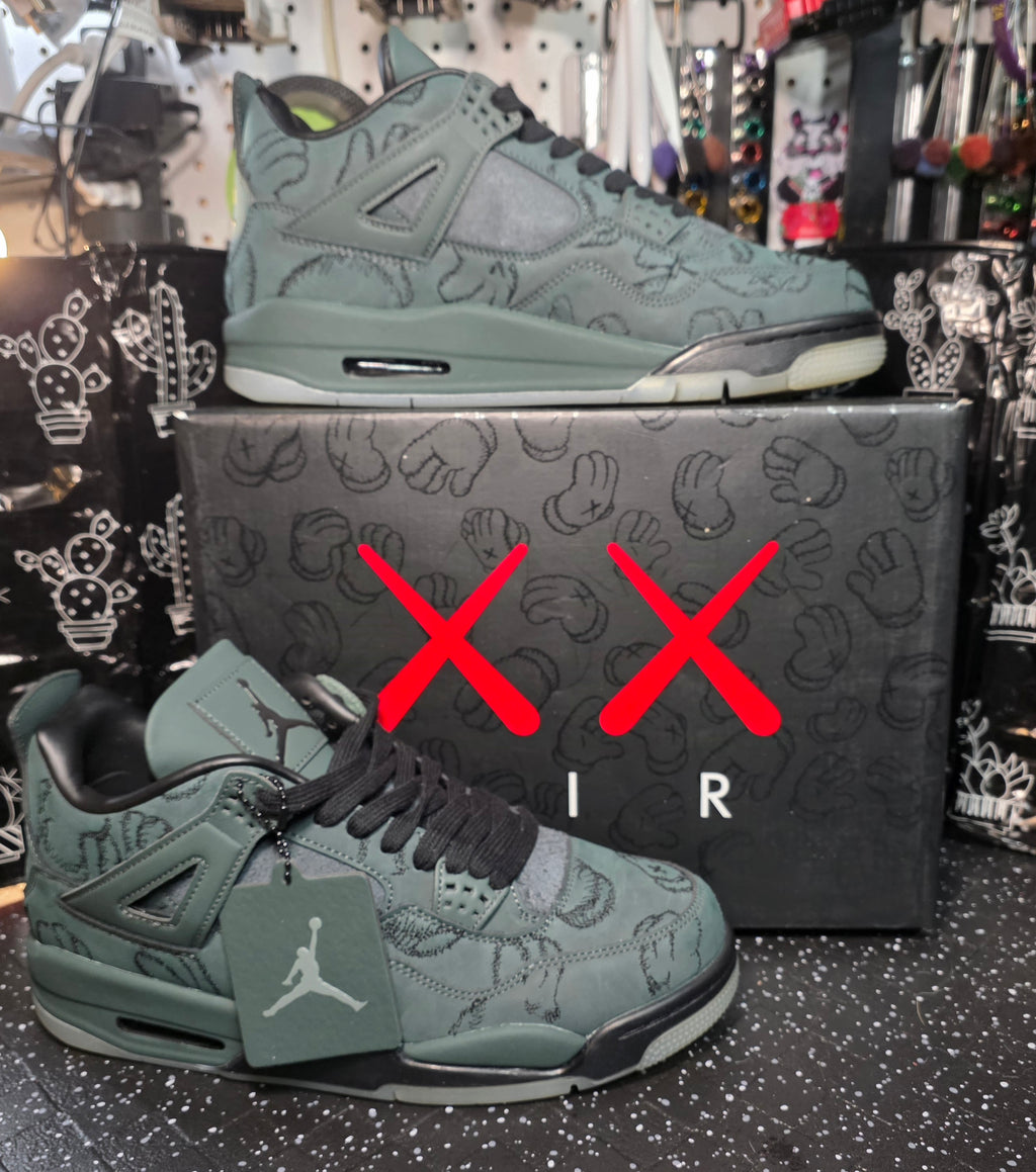 Jordan 4 Design-Inspired - "KAWS" Friends and Family Green - AJ4-GRNKAWSFNF-499
