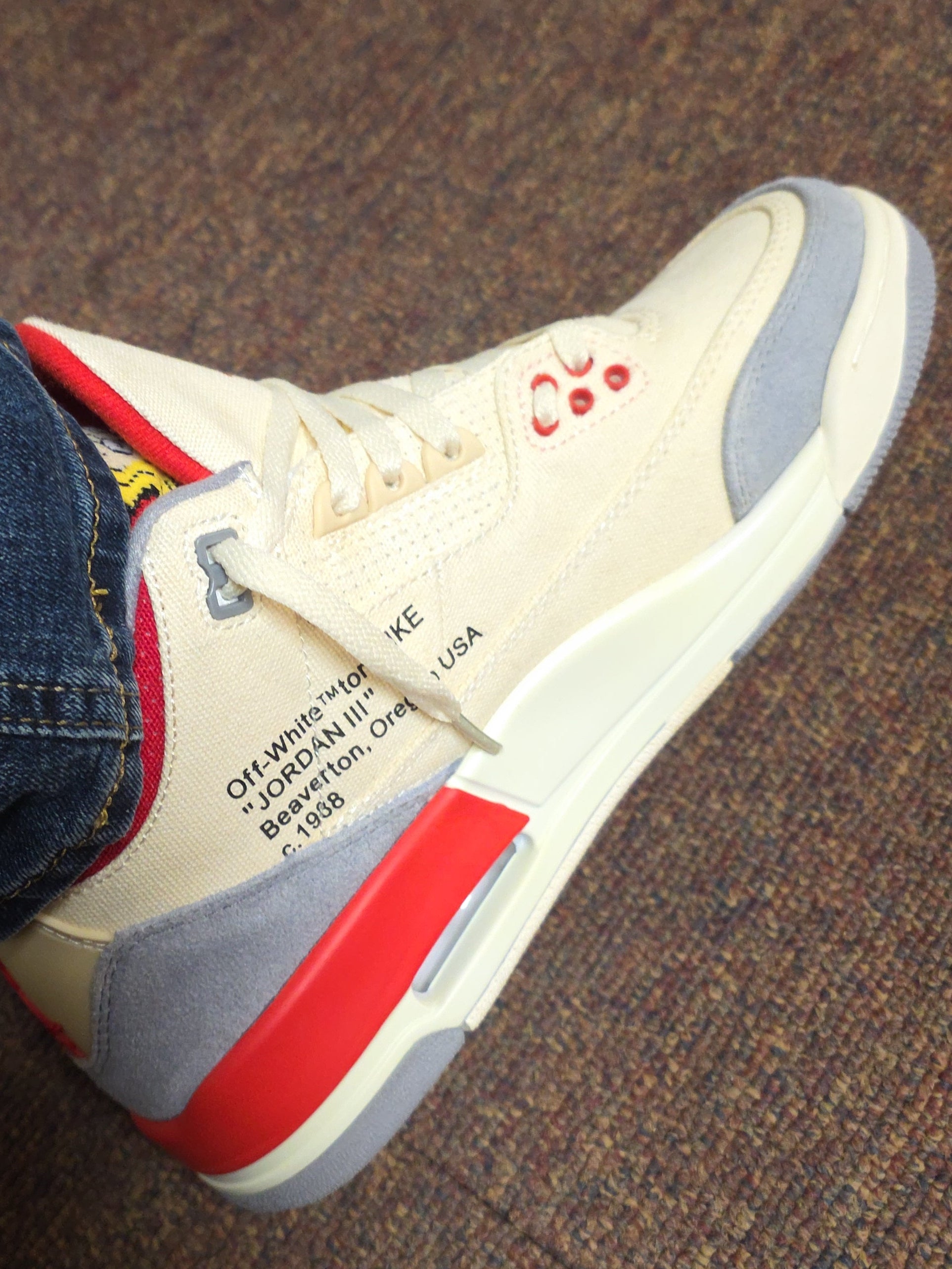 Jordan 3 “Off‑White Inspired” — Premium Fantasy Collab — US 10.5 — New With Box