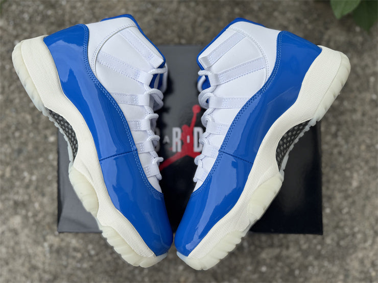 Jordan 11 Design-Inspired - "Sport Royal" "White & Royal Blue" Custom Tribute - AJ11-SPRTROY-1140