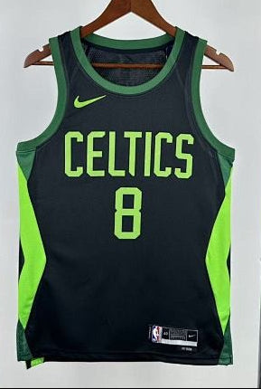 Boston Celtics — Kristaps Porzingis #8 City Edition Jersey (Black/Neon Green)