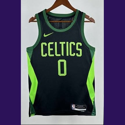 Boston Celtics — Jayson Tatum 0 Earned Edition Jersey (Black/Neon Green) - Sole Revival and Redemption LLC