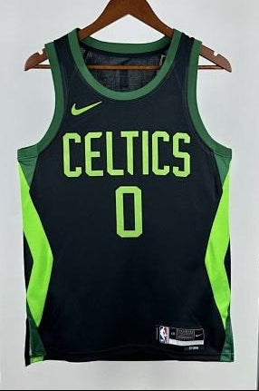 Boston Celtics — Jayson Tatum #0 Earned Edition Jersey (Black/Neon Green)