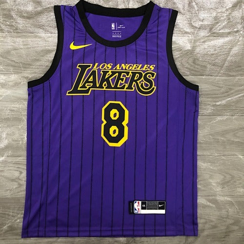Los Angeles Lakers — Kobe Bryant #8 City Edition (City Edition Purple Pinstripe "Los Angeles Lakers")