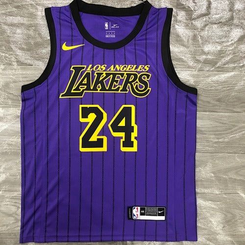 Los Angeles Lakers — Kobe Bryant #24 City Edition (City Edition Purple Pinstripe "Los Angeles Lakers")