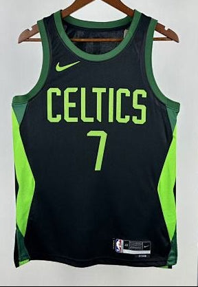 Boston Celtics — Jaylen Brown #7 City Edition Jersey (Black/Neon Green)