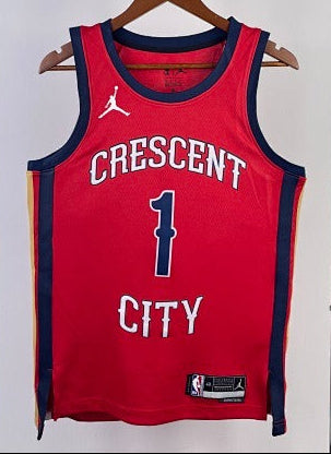 New Orleans Pelicans - Zion Williamson #1 Statement Edition Jersey (Red Crescent City)