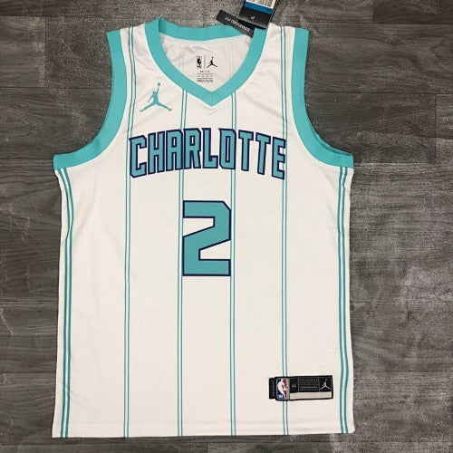 Charlotte Hornets - LiAngelo Ball #2 Association Edition Jersey (White Pinstripe)