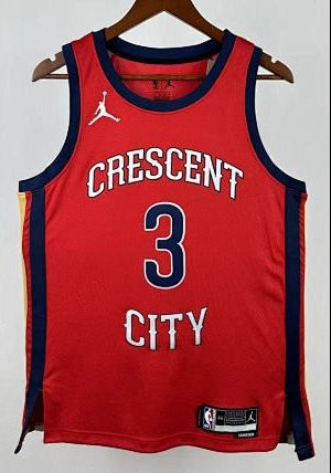 New Orleans Pelicans - Jordan Poole #3 Statement Edition Jersey (Red Crescent City)