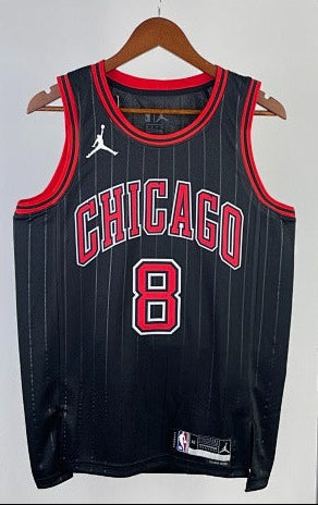 Chicago Bulls — Zach LaVine #8 Statement Edition Jersey (Black Pinstripe)
