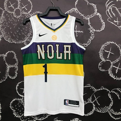 New Orleans Pelicans - Zion Williamson #1 City Edition Jersey (Mardi Gras NOLA White)