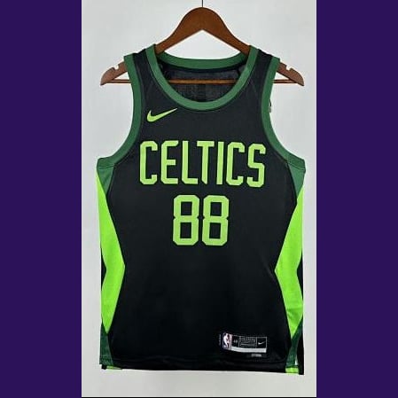 Boston Celtics — Neemias Queta 88 City Edition Jersey (Black/Neon Green) - Sole Revival and Redemption LLC