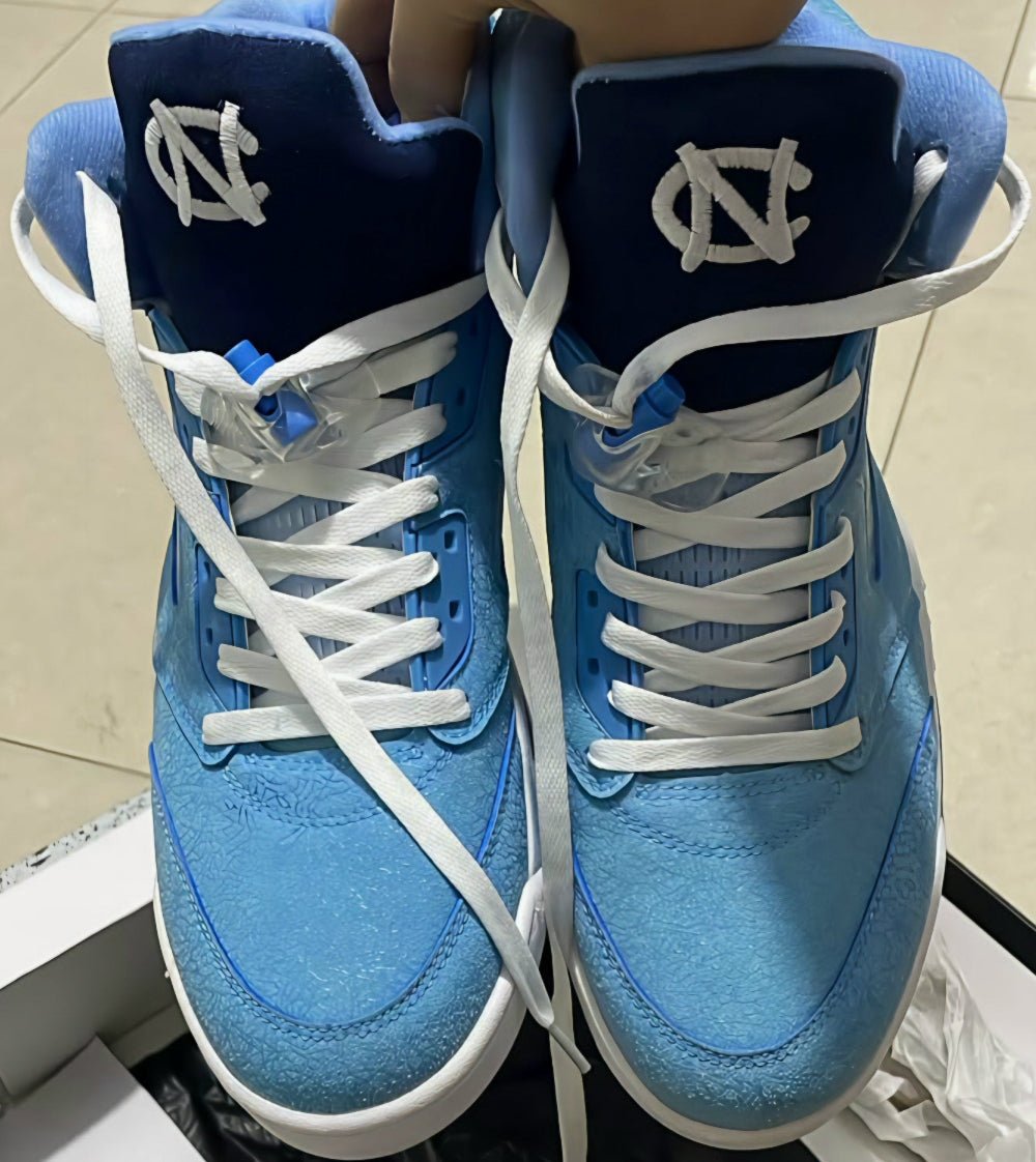Jordan 5 Design-Inspired - "UNC PE" "Carolina Blue" Custom Tribute - AJ5-UNCPE-529A - Sole Revival and Redemption LLC